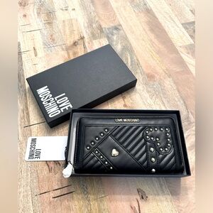 LOVE MOSCHINO Studded Zip Around Wallet